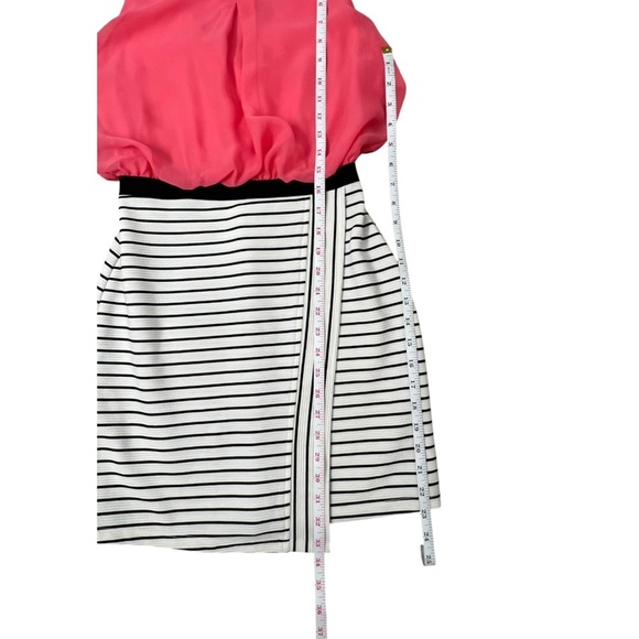 Speechless Coral, Black and White Striped Pencil Skirt Dress - Picture 11 of 13